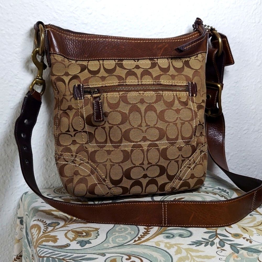 Vintage Coach Signature C Monogram Crossbody Bag